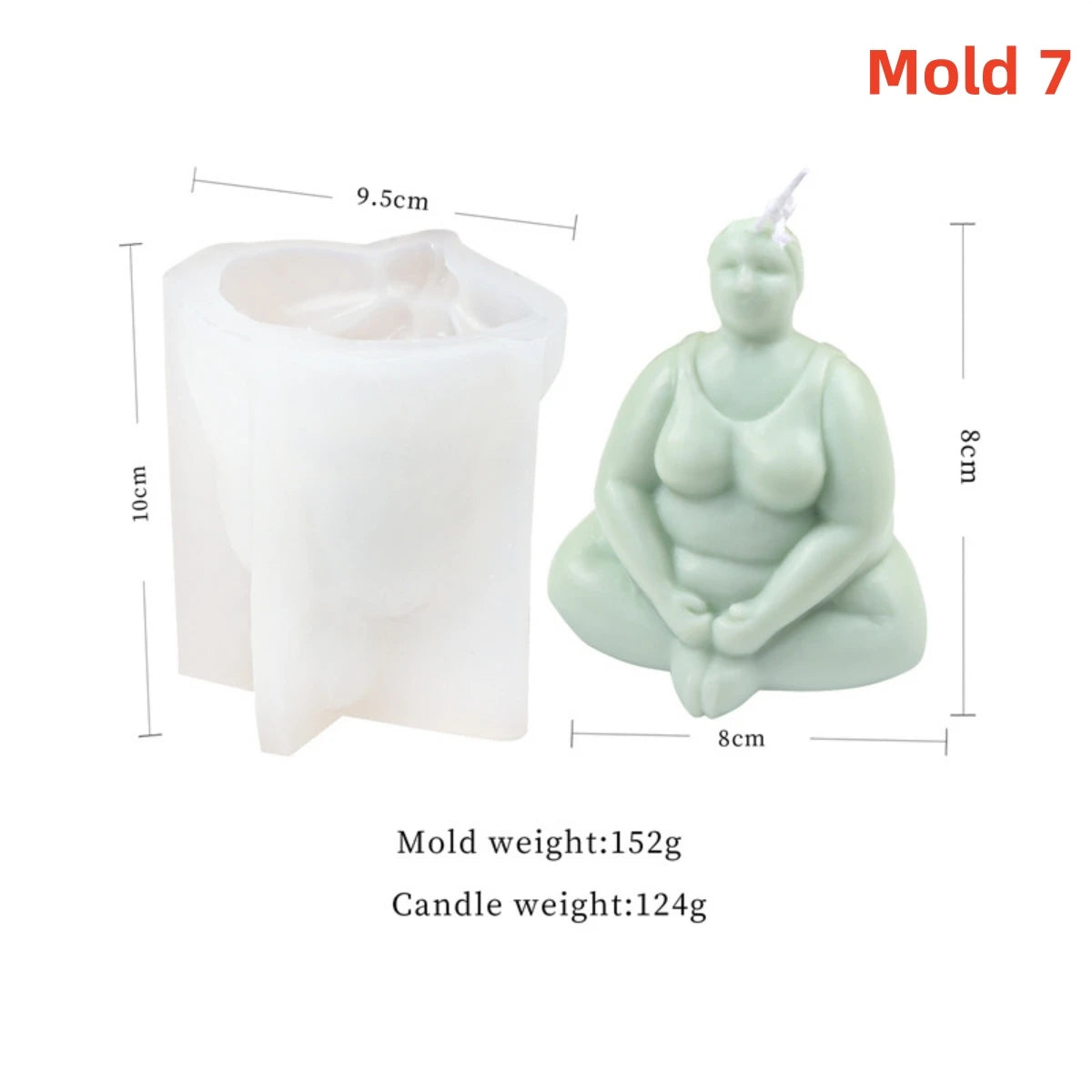 Yoga Pose Candle Mold - Silicone 3D Body, 20 Styles
