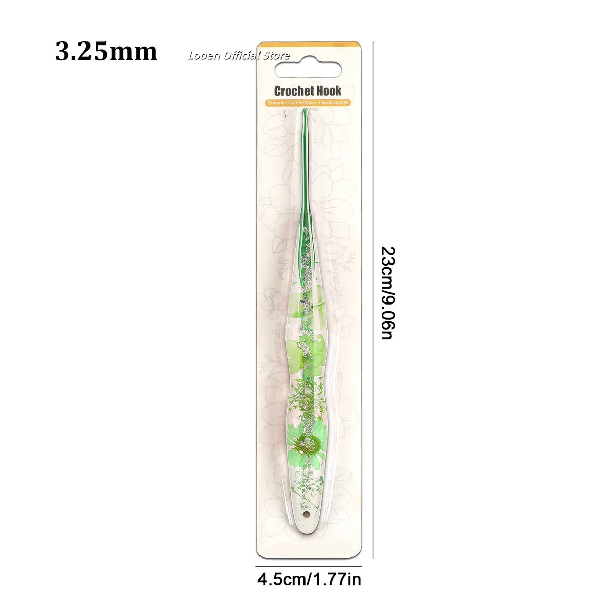 Crochet Hook, Resin Handle & Aluminum Tip for Handmade Yarn Projects