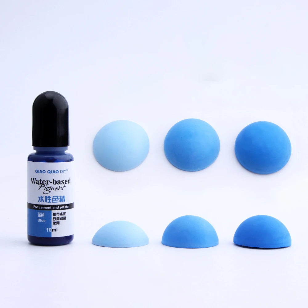 Cement & Plaster Liquid Dye, 10ml — 12 Colors, Gypsum Craft Pigment