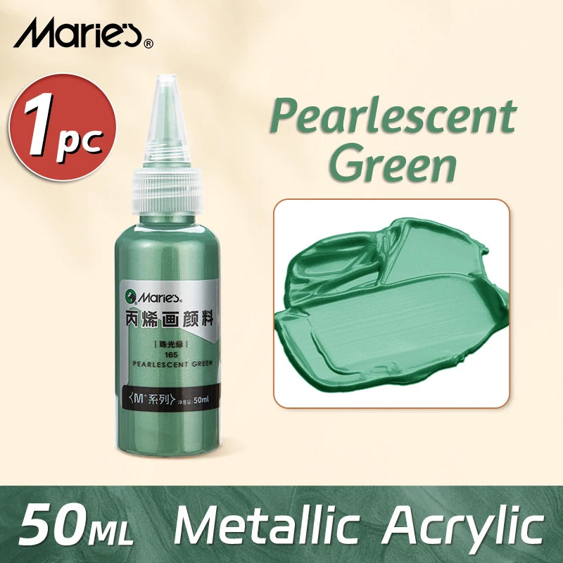 Marie's Metallic Acrylic Paint 50ml — Pearlescent & Shiny Pigments