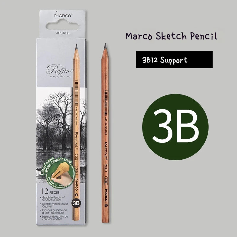 Borrence Graphite & Charcoal Sketch Pencils — Single Grade & Mixed Packs