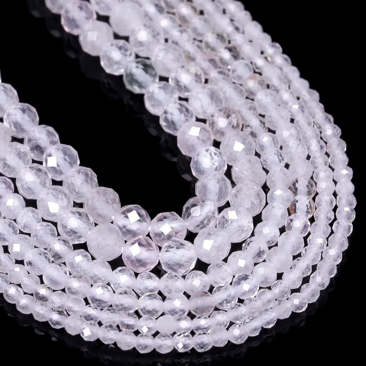 Stone Beads Tiny Faceted Clear Quartz-Style Spacers for DIY Jewelry Making