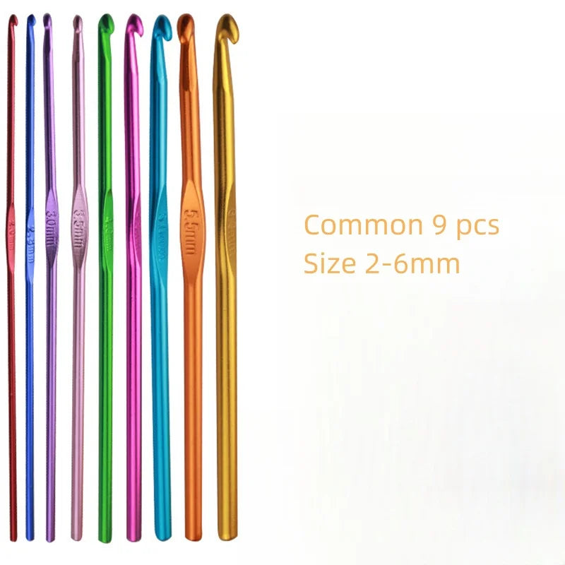 Crochet Hook Set, Colorful Aluminum for Dolls, Sweaters & Handmade Scarves