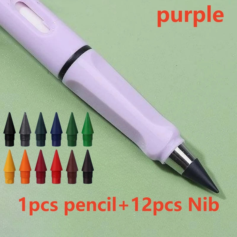 Inkless Eternal Pencil — Metallic Nib, 12 Colors, Writes 500,000 Words