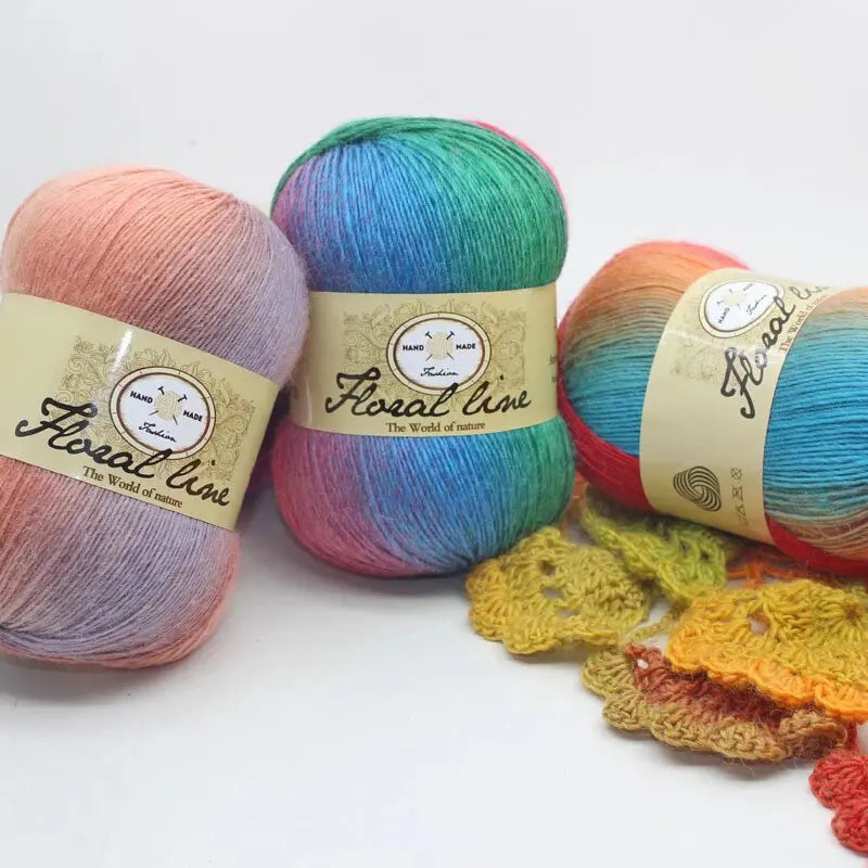 Yarn, Rainbow Variegated for Crochet Shawls, Scarves, Hats & Sweaters
