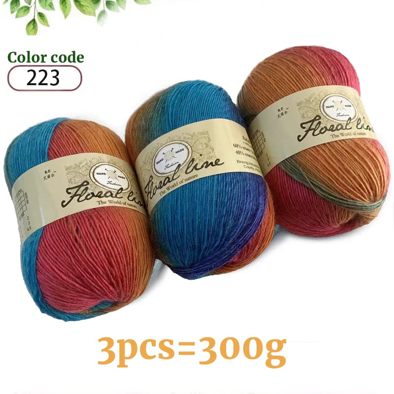 Yarn, Rainbow Variegated for Crochet Shawls, Scarves, Hats & Sweaters