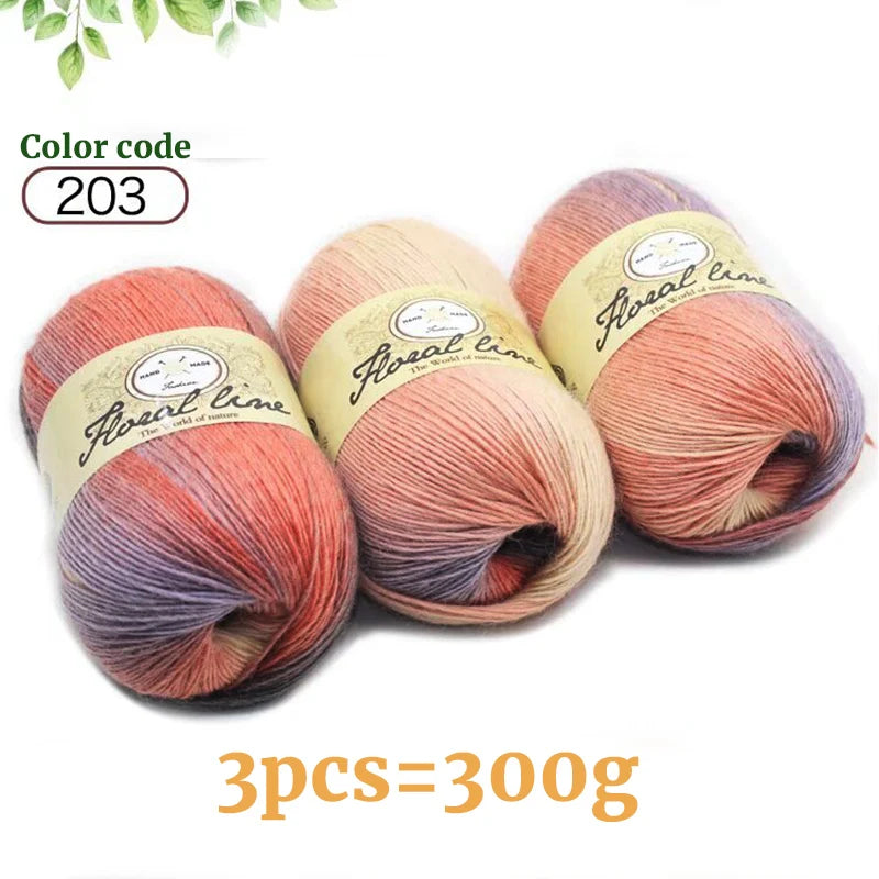 Yarn, Rainbow Variegated for Crochet Shawls, Scarves, Hats & Sweaters