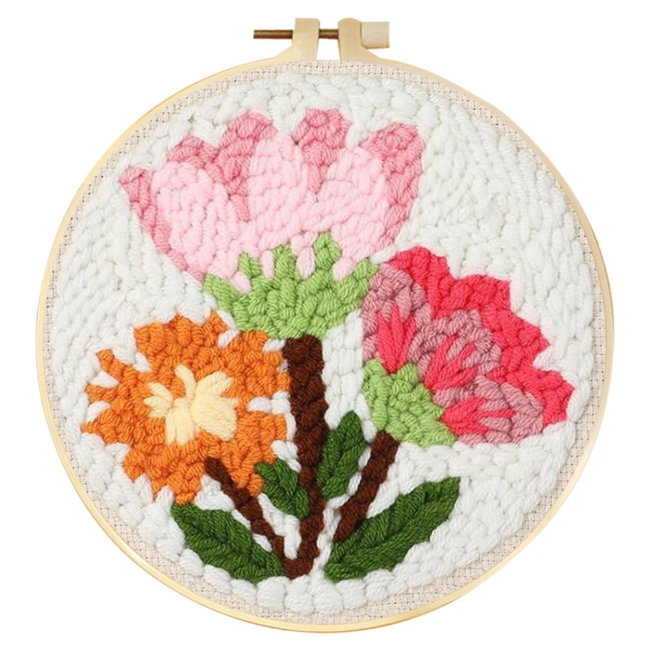 Punch Needle Kit, SDOYUNO Flowers for Beginner Embroidery & Yarn Painting