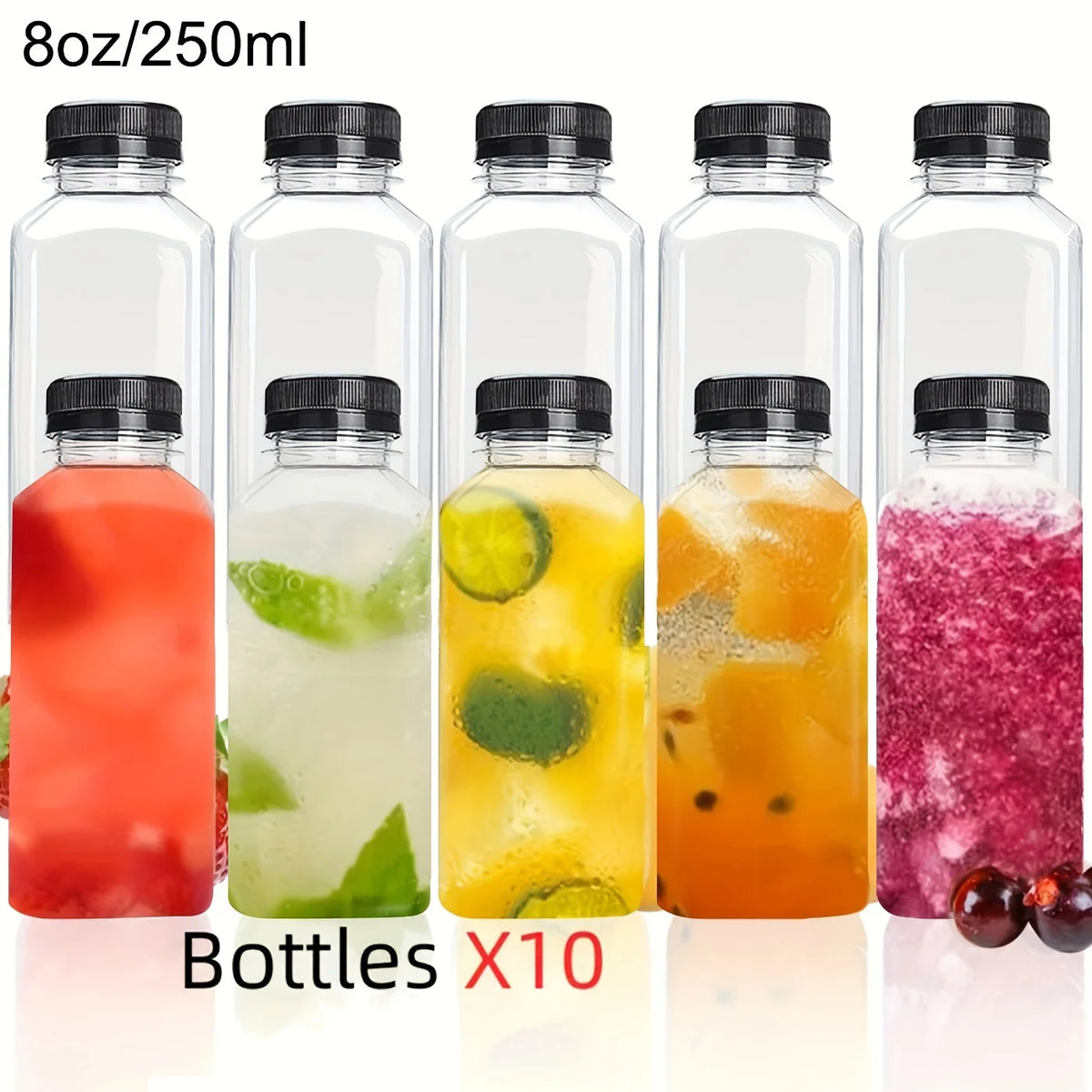 Bottles Empty Clear Plastic Bulk Containers 10 Pack