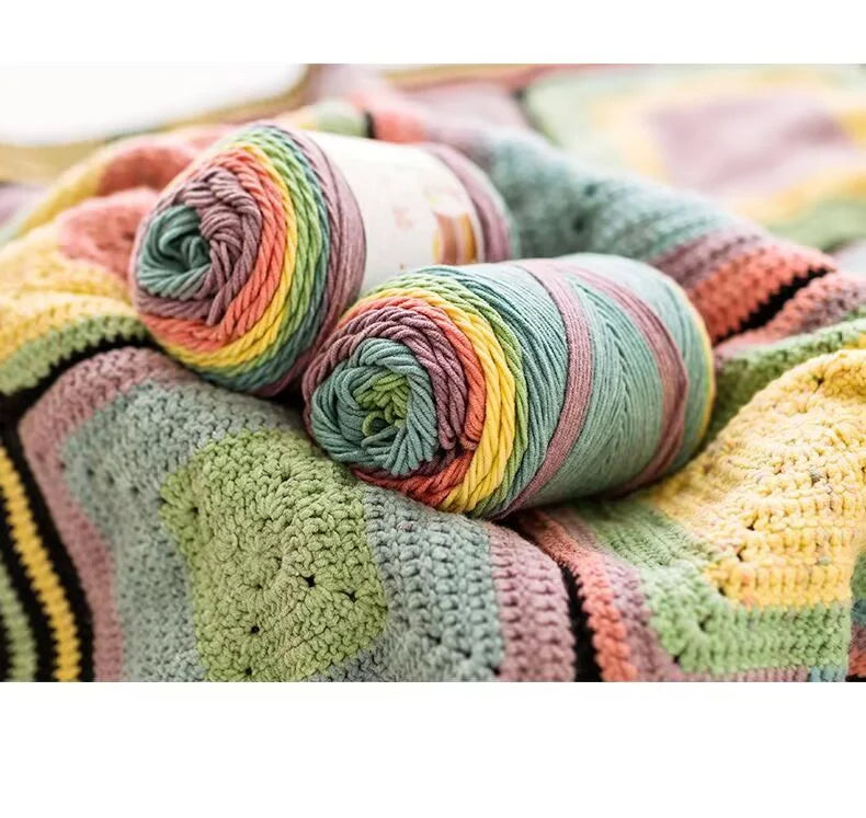 Yarn, Rainbow Variegated for Sweaters, Scarves, Blankets & Doll Crafts