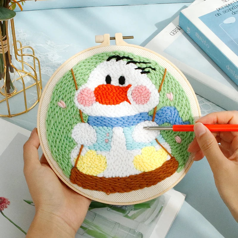 Punch Needle Kit, SDOYUNO Animal Hoop Art for Handmade Home Decor