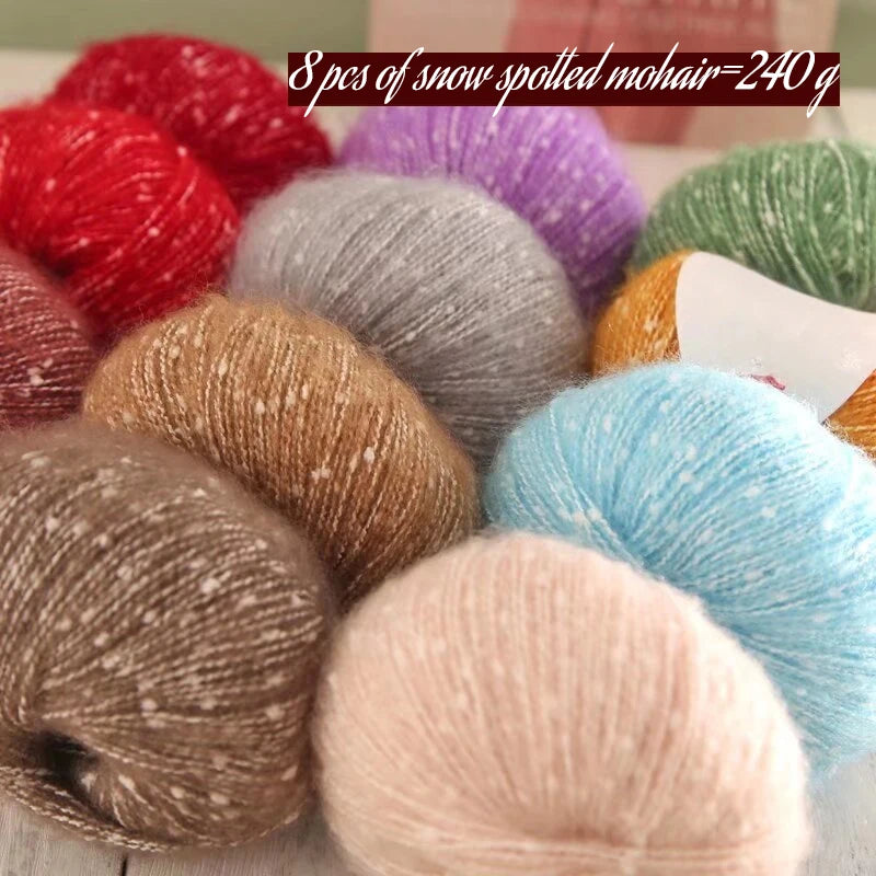 Yarn, Snow-Dot Effect for Knitting Sweaters, Shawls, Headbands & Hats