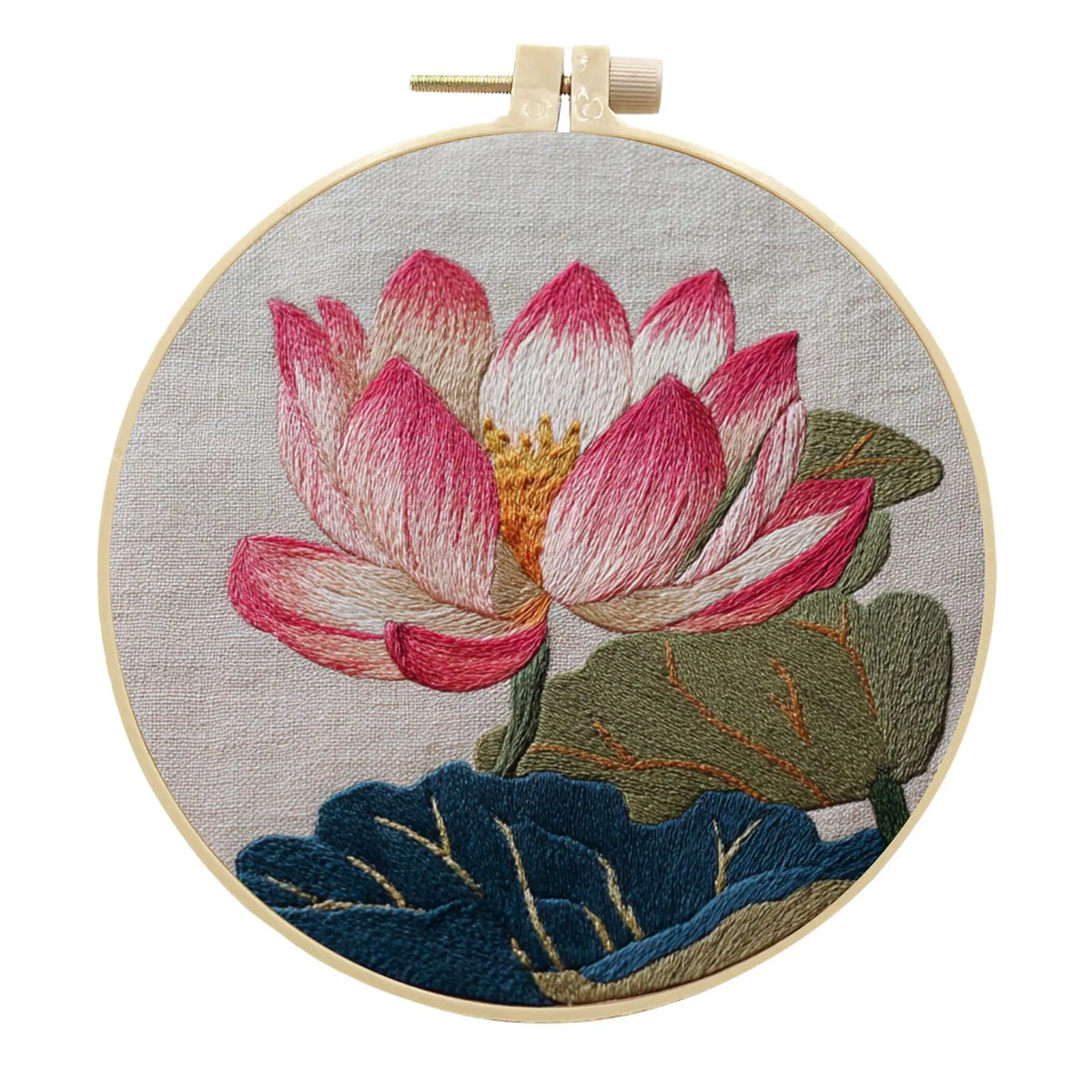 Cross-Stitch Kit, Lotus Flower Pattern for Handmade Home Decor & Gifts