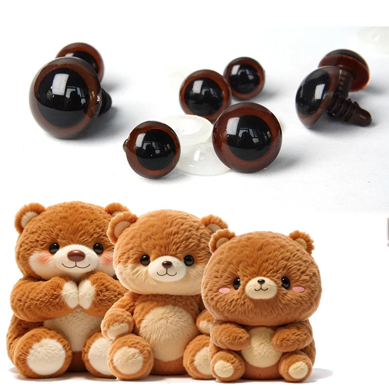 20/50pcs of safety eyes suitable for Doll | Taxidermy with washers 8-20mm brown plastic safety eyes crochet enthusiasts safety eyes