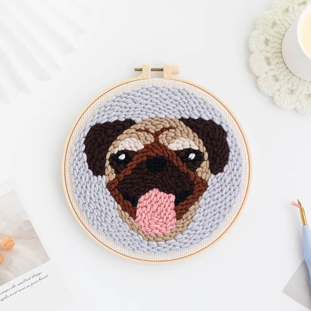 Punch Needle Kit, SDOYUNO Dog Designs for Beginner Embroidery & Pet Art