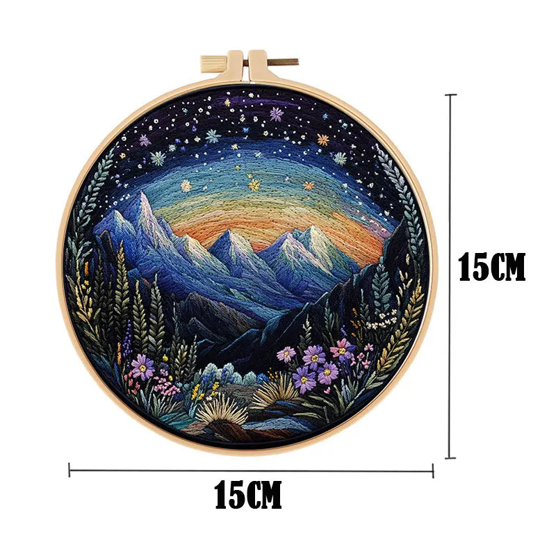 Embroidery Kit, Aurora Pattern for Beginner Needlework & Handmade Decor