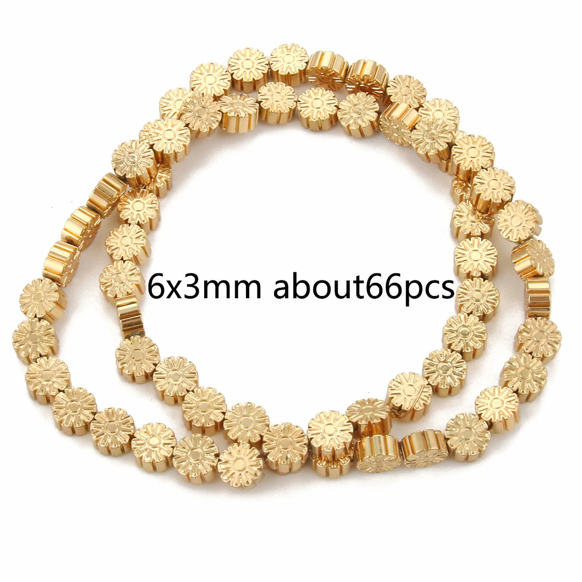 Stone Beads Hematite-Style Gold-Tone Mixed Shapes for DIY Jewelry Making