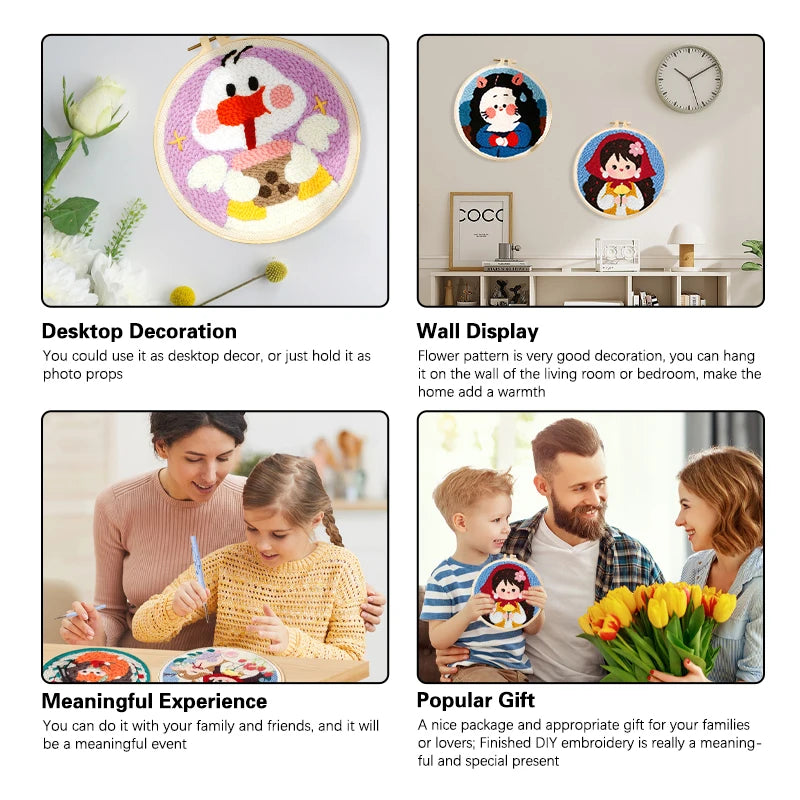Punch Needle Kit, SDOYUNO Animal Patterns with Yarn & Threader Tools
