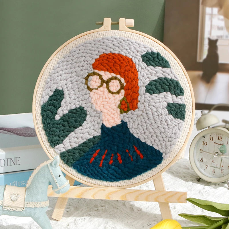 Punch Needle Kit, SDOYUNO Animal Hoop Art for Handmade Home Decor