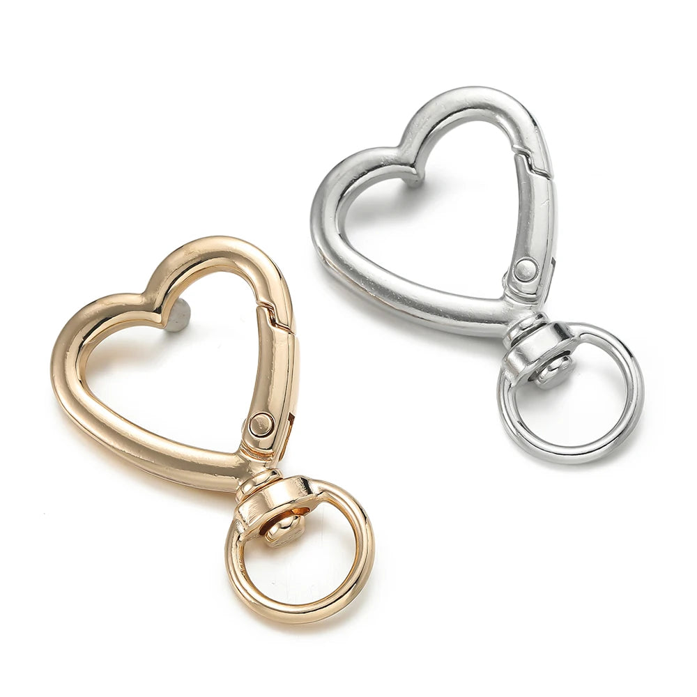 Swivel Clasps Alloy Heart Keyring Snap Hooks DIY Jewelry Making Craft Supplies