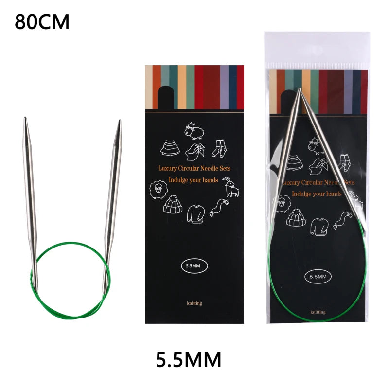 Knitting Needles, Stainless Steel Circular for Handmade Sweaters & Scarves