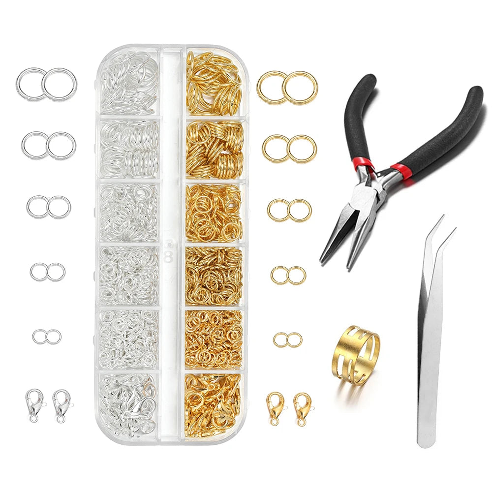Jewelry Findings Kit Jump Rings Lobster Clasps Box DIY Jewelry Making