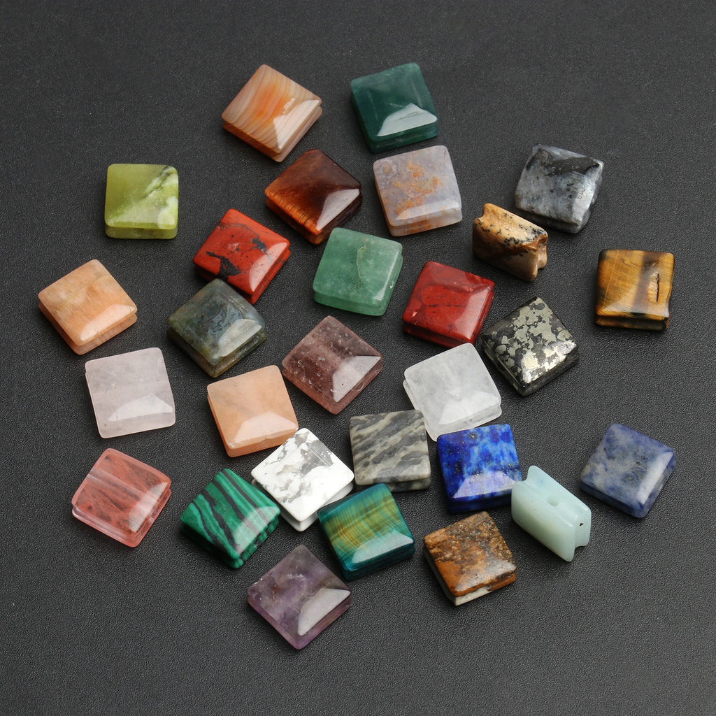 Stone Beads Square Amethyst Aventurine Quartz Styles for DIY Jewelry Making