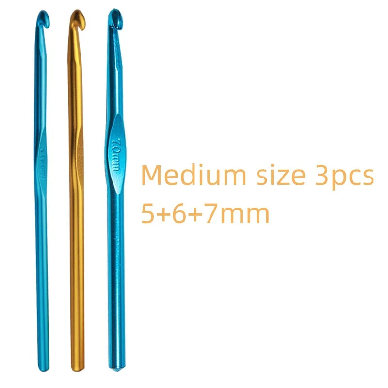 Crochet Hook Set, Colorful Aluminum for Dolls, Sweaters & Handmade Scarves
