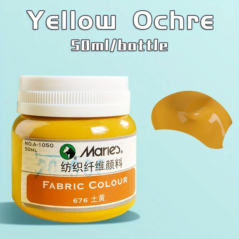 Fabric Paint, Marie's Permanent 50ml — 19 Colors for Clothing & DIY Art