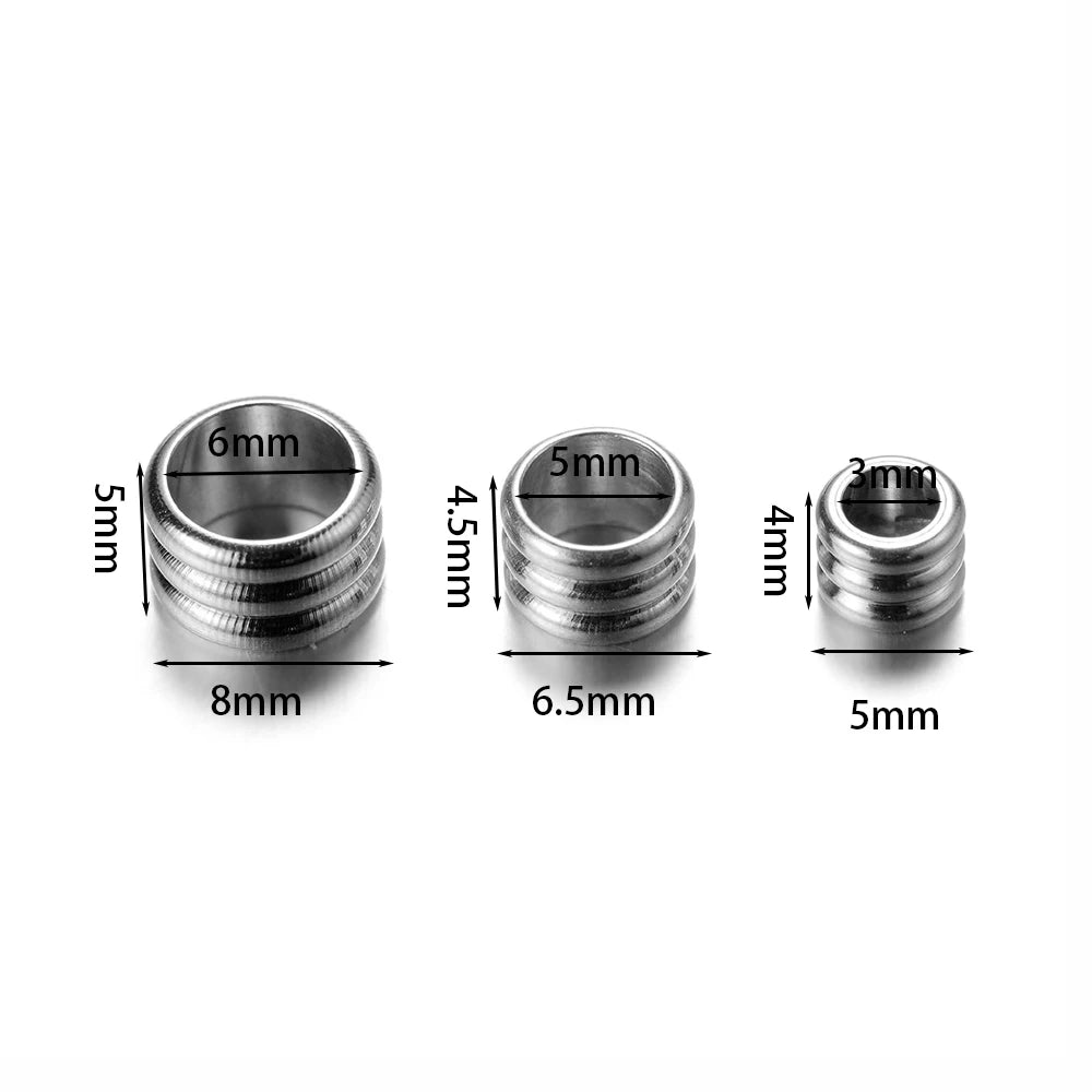 Spacer Beads Stainless Steel Large-Hole Necklace Charms for DIY Jewelry Making