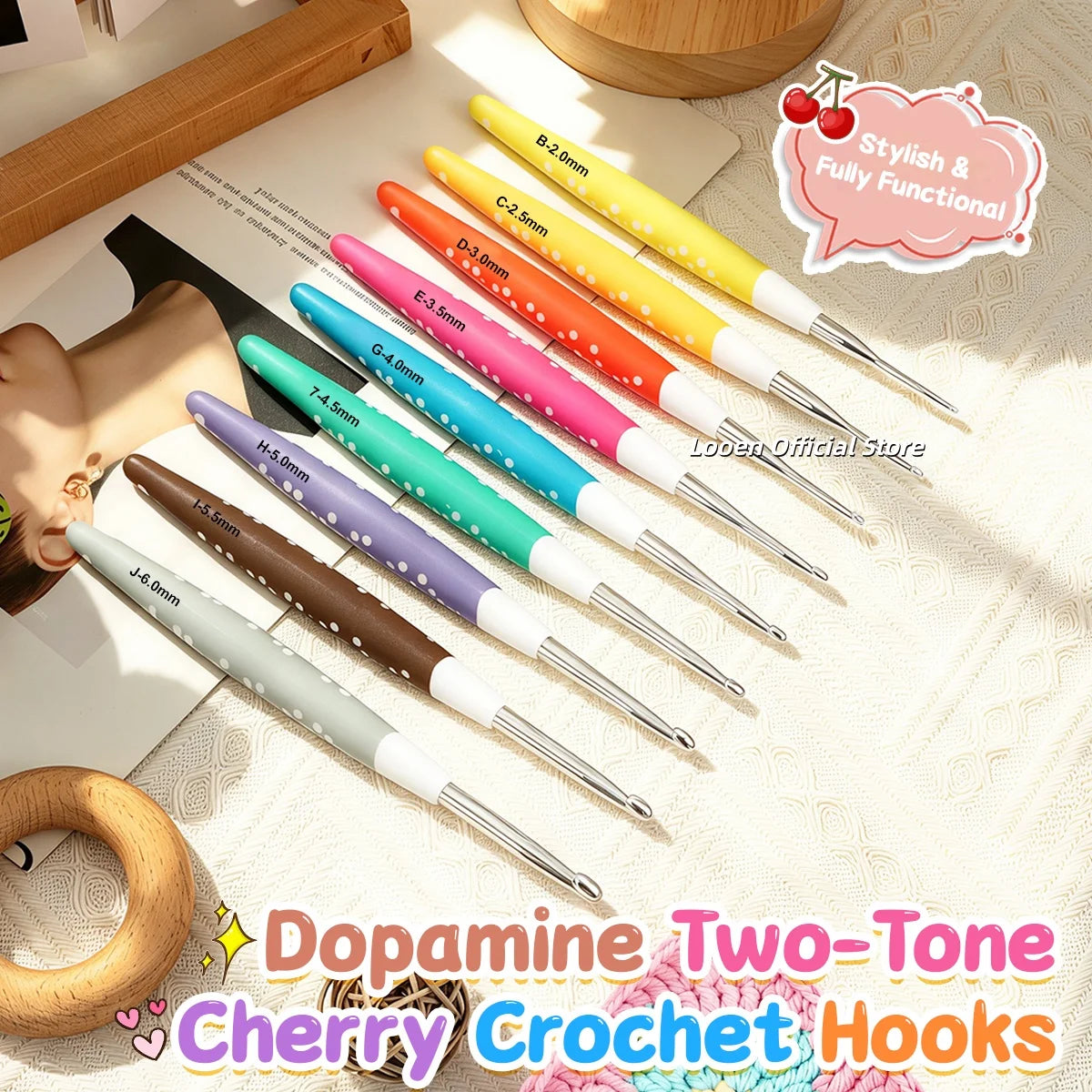 Crochet Hooks, Aluminum for Handmade Yarn & Beginner Needlecraft Projects