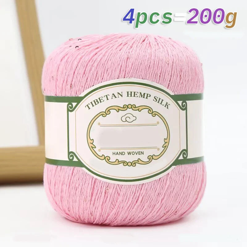 Yarn with Sequins for Crochet Shawls, Summer Hats & Openwork Knitwear
