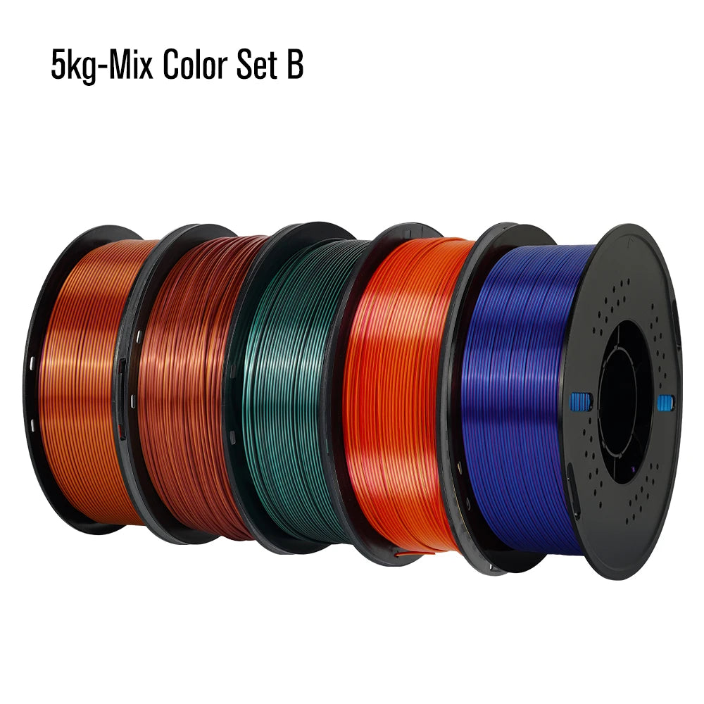 KINGROON Silk Dual-color PLA Filament 3D Printer 1.75mm 11/22 lbs Silk PLA Filament Plastic Materials 3D Printing Special Color