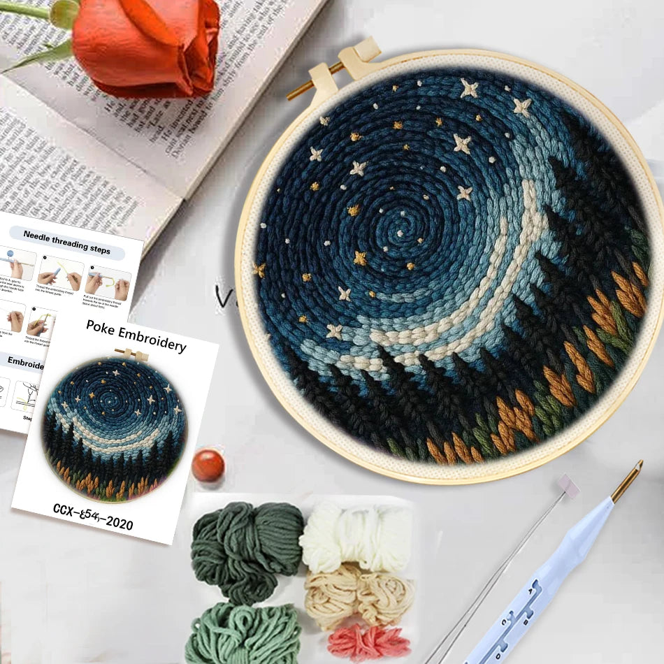 Punch Needle Kit, Sea Lighthouse Design for Beginner Embroidery Crafts