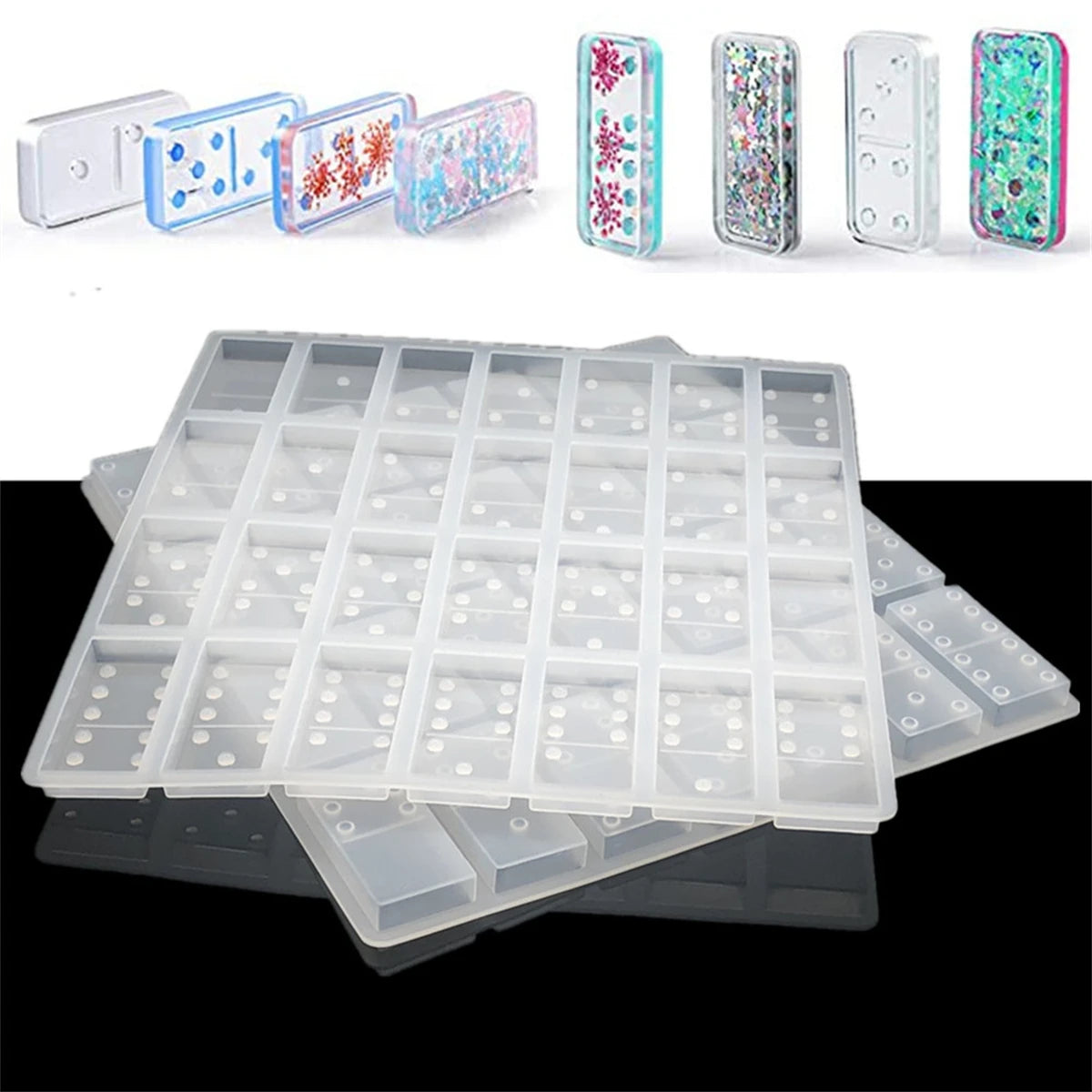 Silicone Domino Block Mold for Resin Casting Epoxy Resin Mold Suitable DIY Board Games Handicrafts and Gifts Silicone Resin Mold