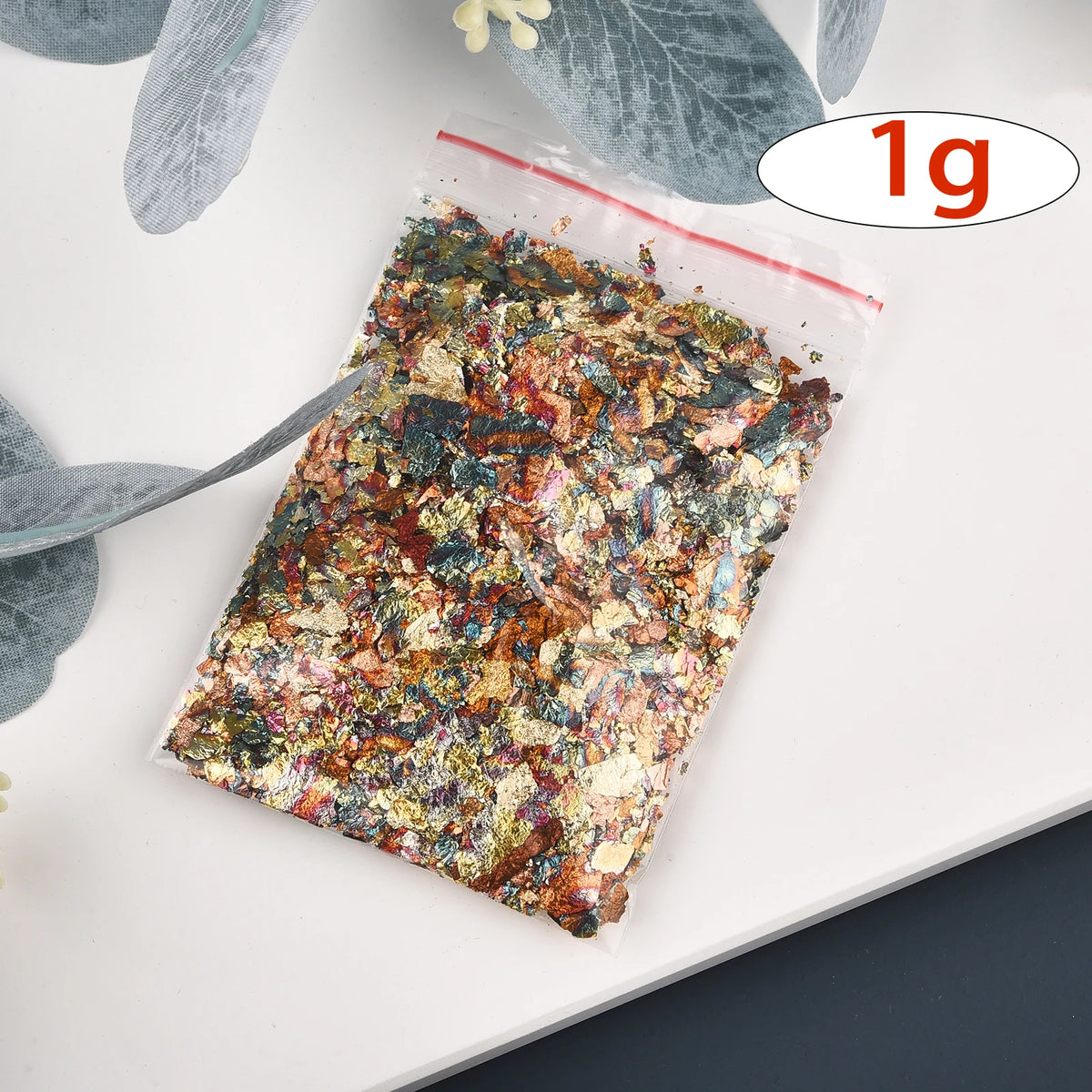 Imitation Gold & Silver Foil Flakes for Candles, Resin & Nail Art — 5 Colors