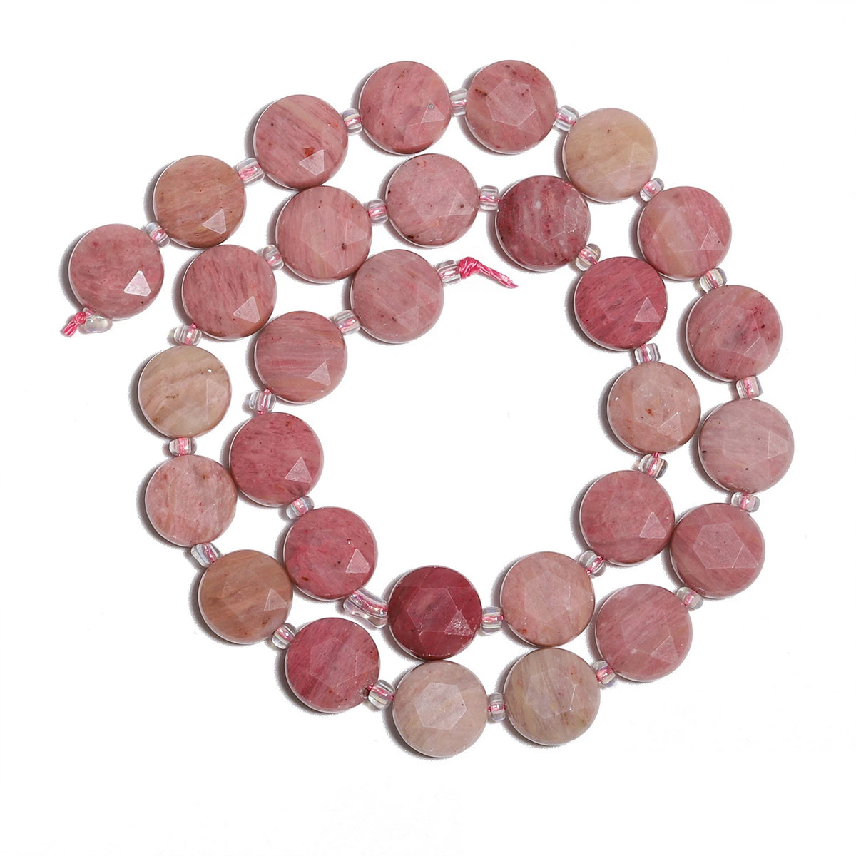 Stone Beads Nature Flat Round Amazonite Quartz-Style Agate Fluorite Craft Beads