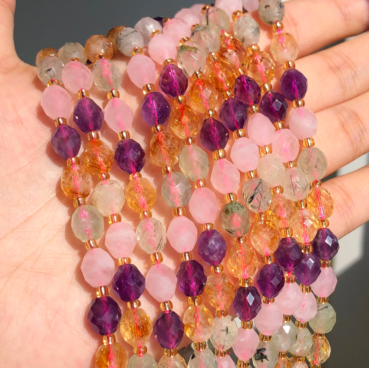 Stone Beads Faceted Oval Assorted Stone Styles for DIY Jewelry Making
