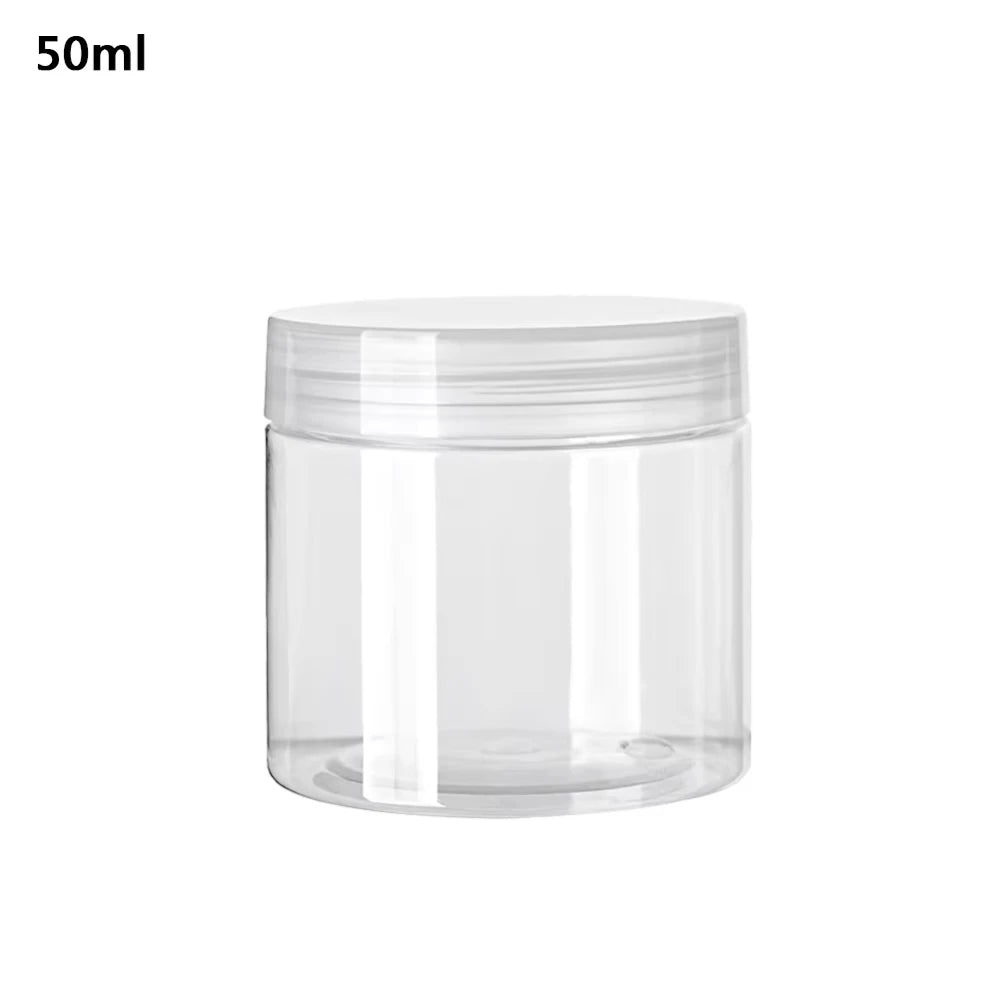 Cosmetic Jars Empty Clear PET Plastic Cream Sample Containers 5 Pack