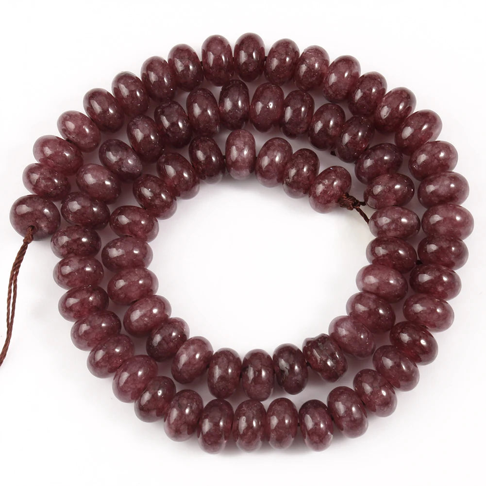 Stone Beads Round Purple Blue Angelite-Style Rondelle for DIY Jewelry Making