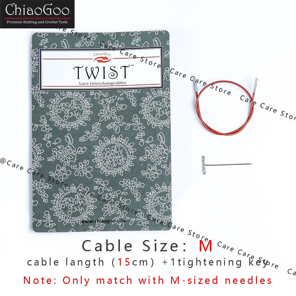Knitting Needle Cable, ChiaoGoo TWIST Red for Interchangeable Needle Tips
