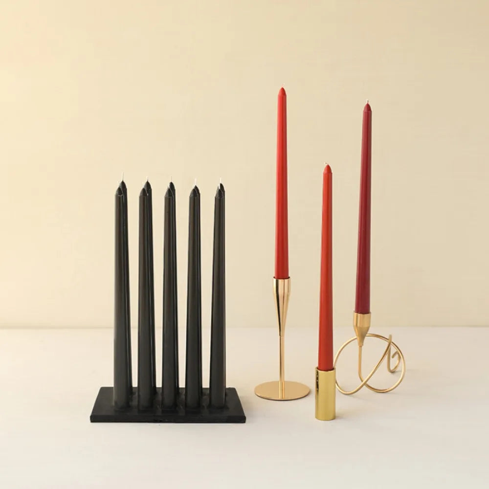 4pcs/box 25cm/9.84inch Morandi Gradient Taper Candles Set, Long Stem Unscented Candles for Wedding, Dinner, Party & Home Decor