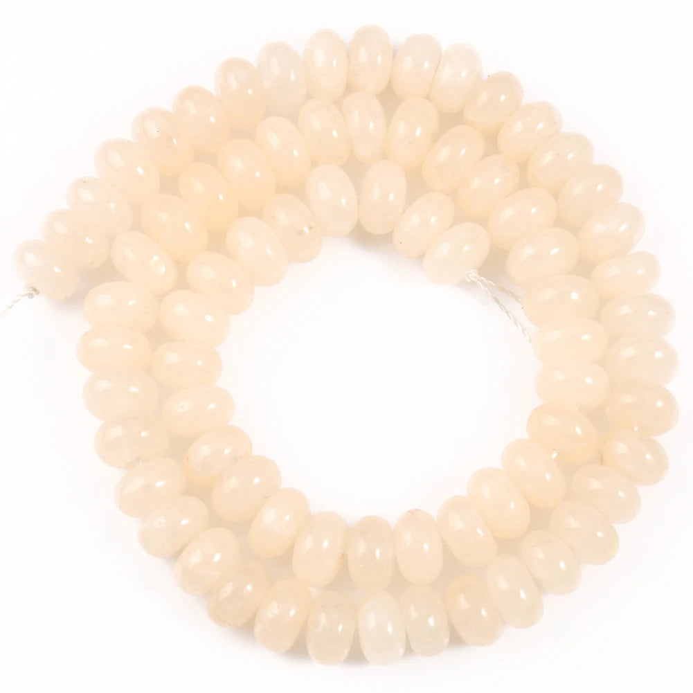Stone Beads Round Purple Blue Angelite-Style Rondelle for DIY Jewelry Making