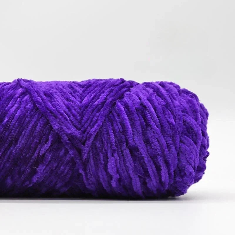 Yarn, Chenille Velvet-Style with Gold Luster for Scarves, Sweaters & Dolls