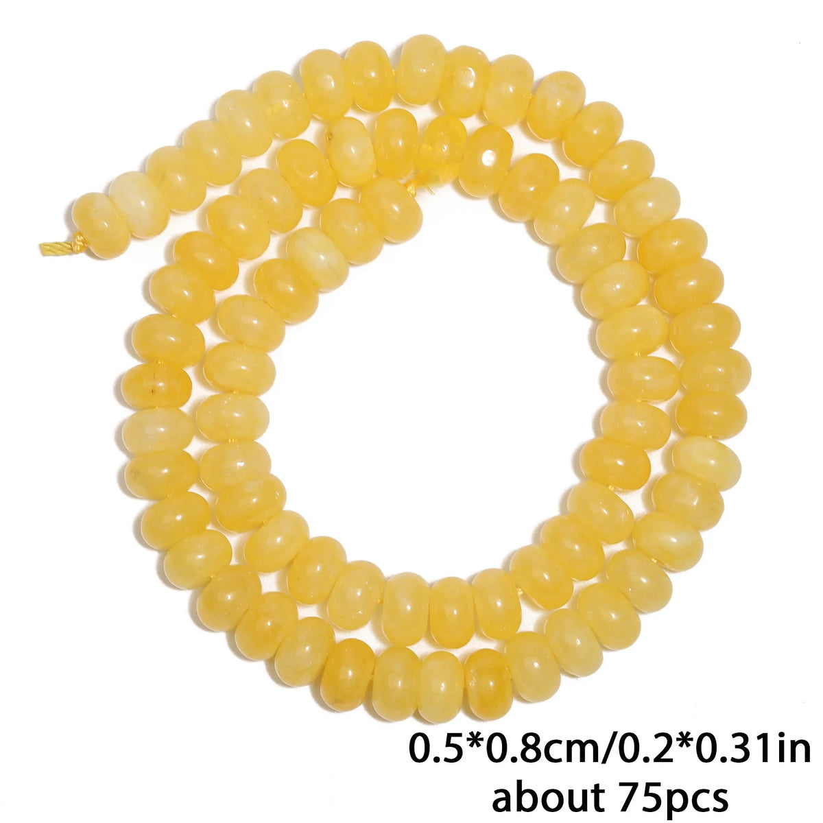 Stone Beads Rondelle Yellow Green Jade-Style for DIY Jewelry Making Craft Beads