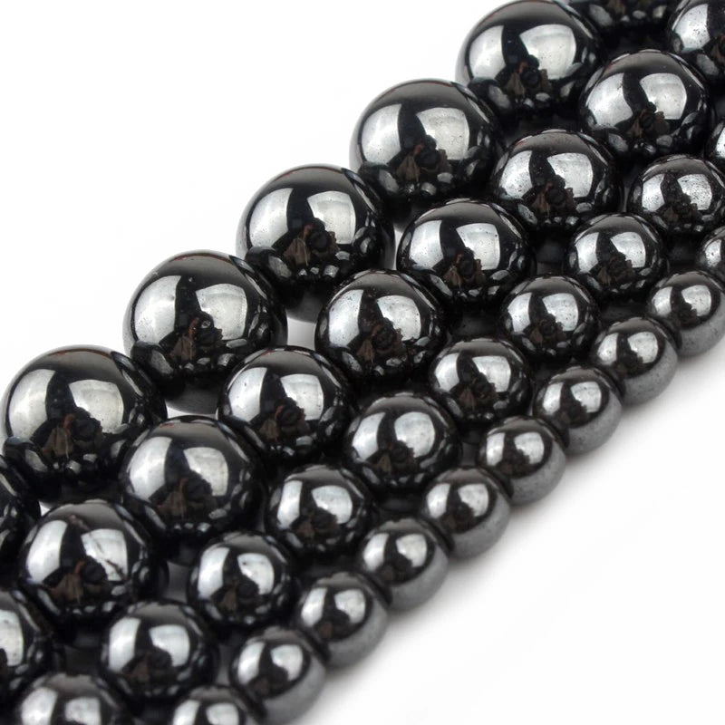 Stone Beads Round Black Lava Volcanic-Style for DIY Jewelry Making Craft Beads