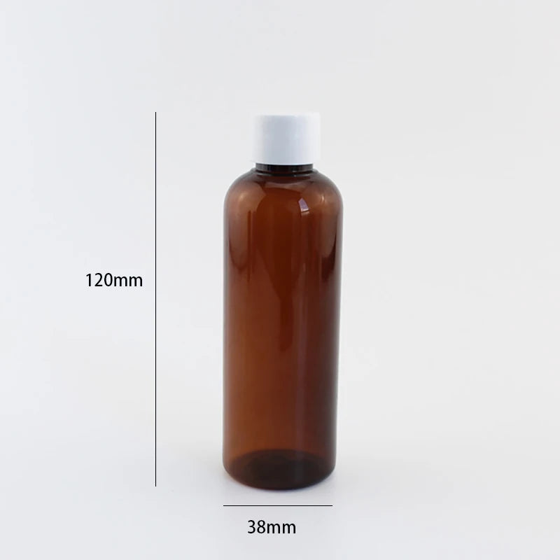 Brown empty screw-cap bottle with 4.72 in height and 1.50 in width diagram (120 × 38 mm)