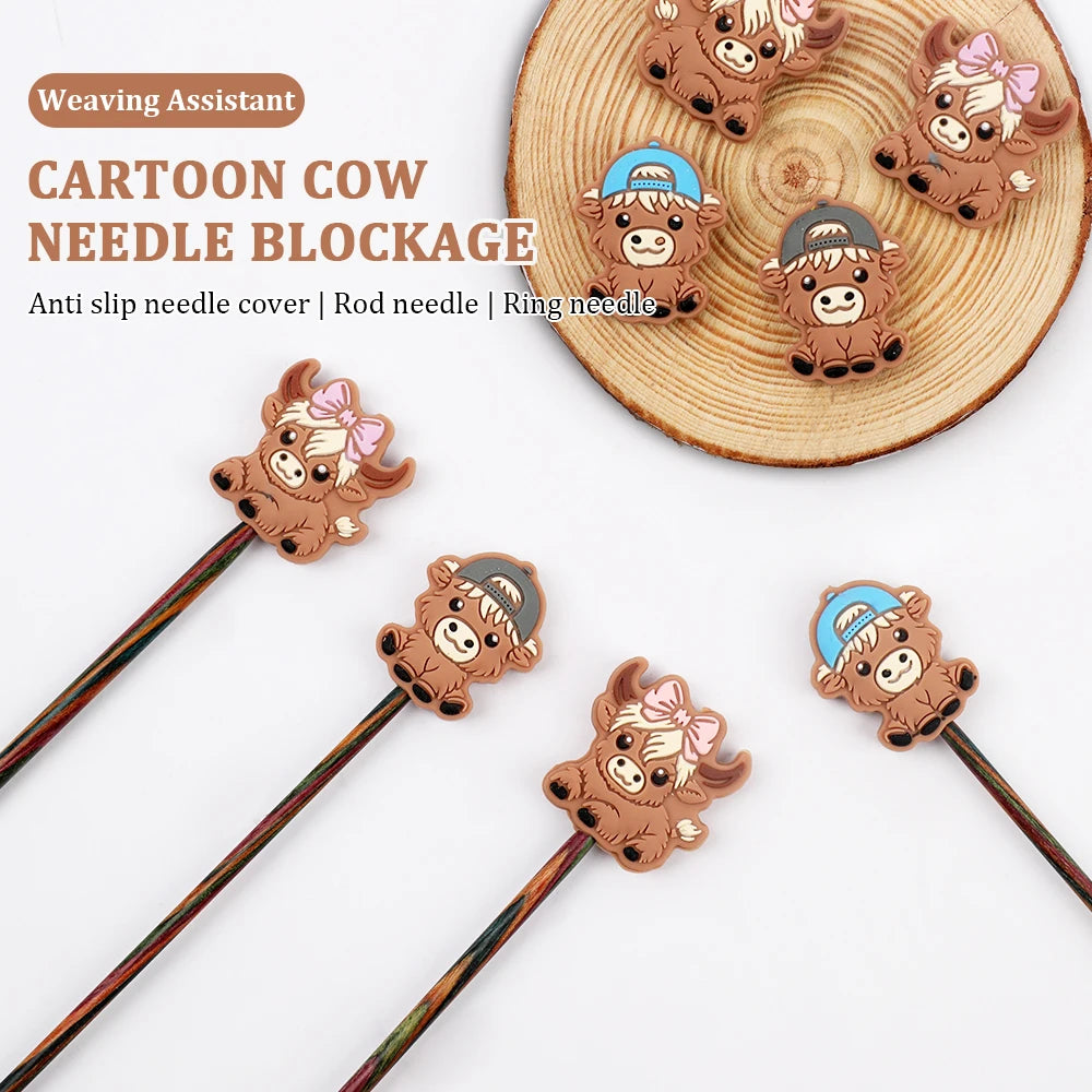 Knitting Needle Stoppers, Butterfly & Animal Tip Caps for Yarn Crafts