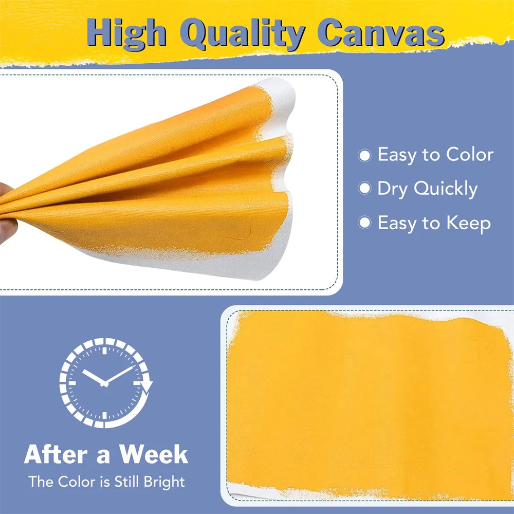 Stretched Artist Canvas 10-Pack Triple Primed Cotton Oil Acrylic Watercolor