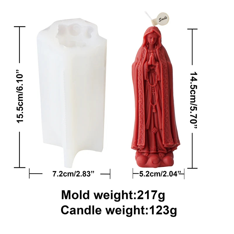 Candle Mold Silicone Virgin Mary Holy Family Jesus Religious Figure DIY Wax